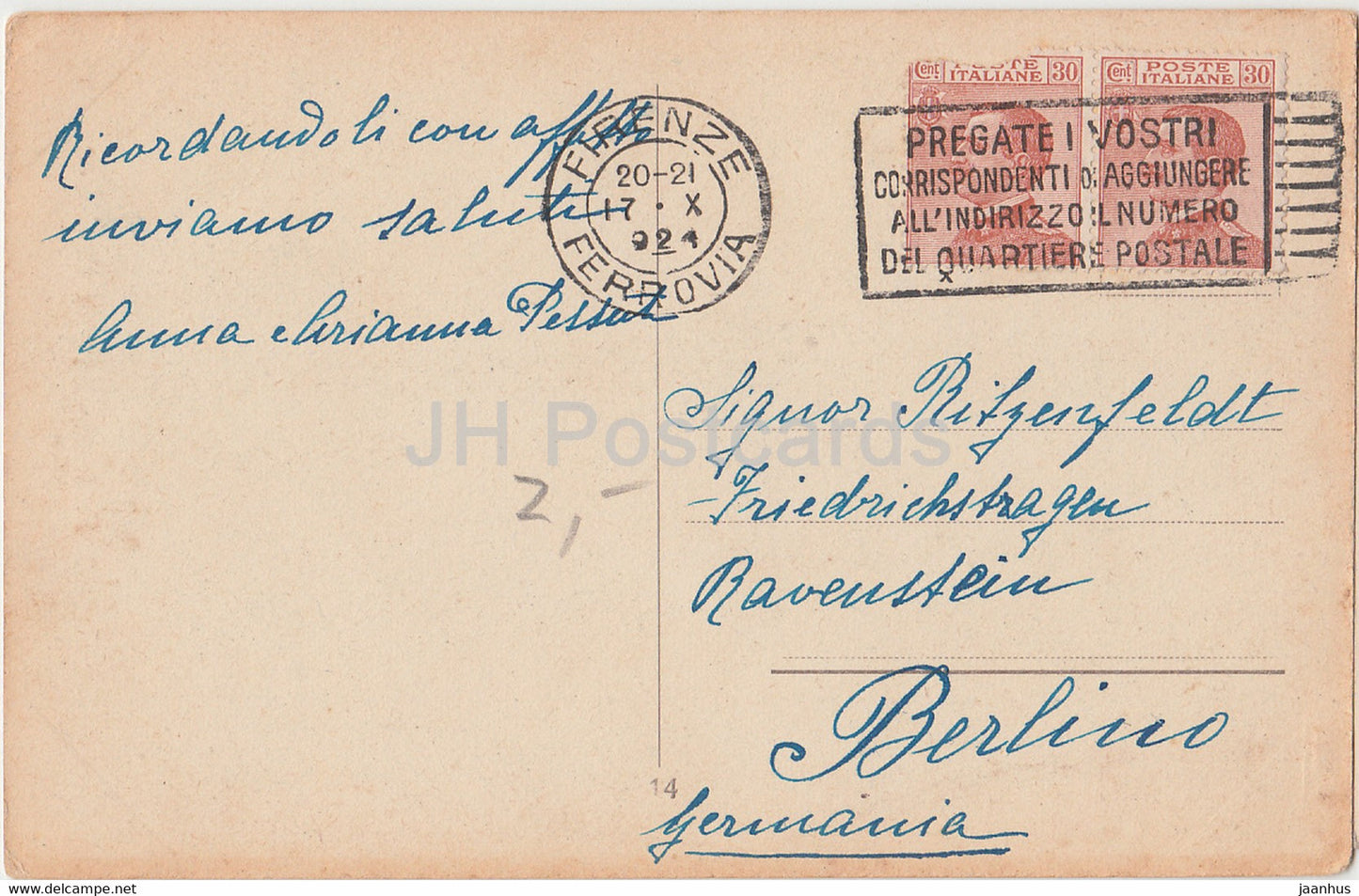 Firenze - Florence - Loggia dell Orcagna - old postcard - 1920s - Italy - used