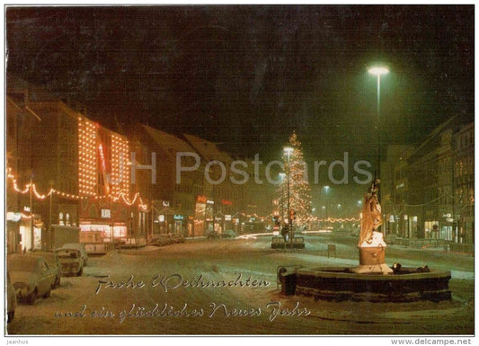 Bayeruth - Marktplatz mit Weihnachtsbaum - 8580 - Germany - 1972 gelaufen - JH Postcards