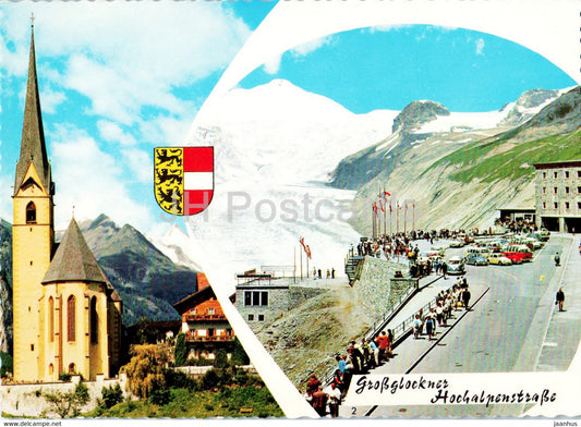 Grossglockner Hochalpenstrasse - Heiligenblut - Parkplatz Freiwandeck - church - Austria - unused - JH Postcards