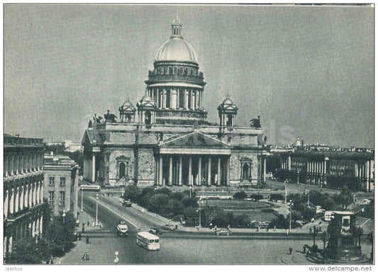 Saint Isaac's Cathedral - bus - Leningrad - St. Petersburg - 1958 - Russia USSR - unused - JH Postcards