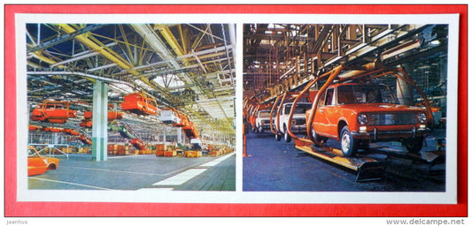 The Main Production Line - cars Zhiguli - Tolyatti - Togliatti - 1981 - USSR Russia - unused - JH Postcards