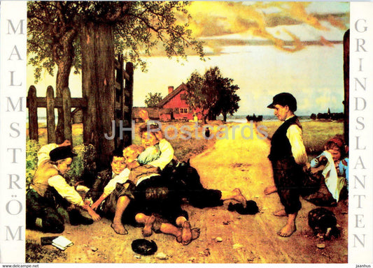 painting by August Malmstrom - Children - Swedish art - Sweden - unused - JH Postcards