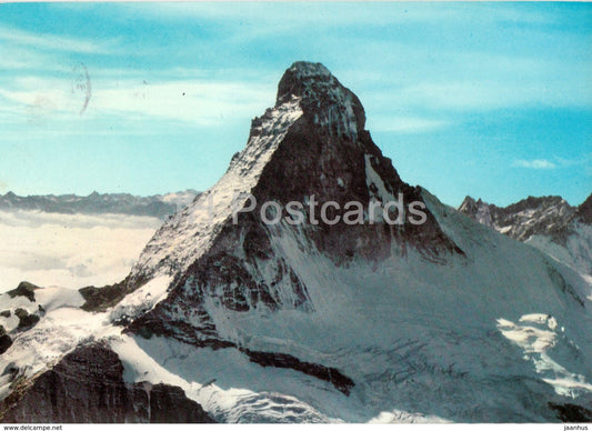Matterhorn 4476 m - Gornegrat Kulm seal - Switzerland - used - JH Postcards