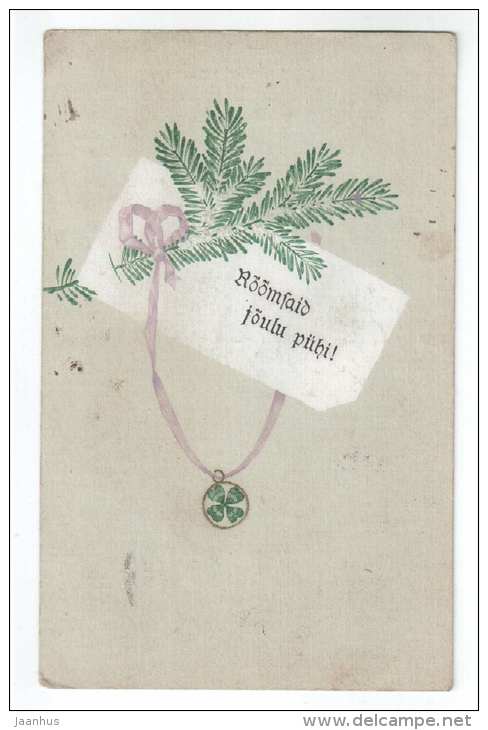 Christmas Greeting Card - old postcard - circulated in Estonia 1924 Võru Kadrina - used - JH Postcards