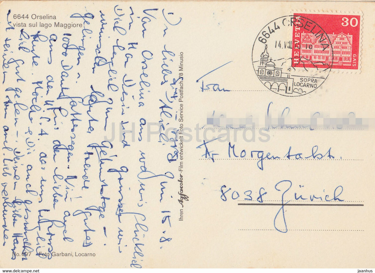 Orselina - Vista sul lago Maggiore - 6644 - 1975 - Suisse - occasion