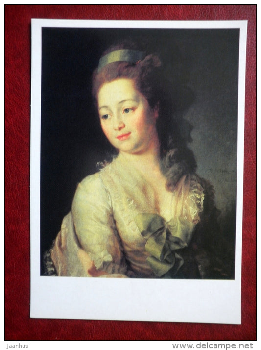 painting by Dmitry Levitzky , Portrait of Maria Alekseevna Dyakova , 1778 - russian art - unused - JH Postcards