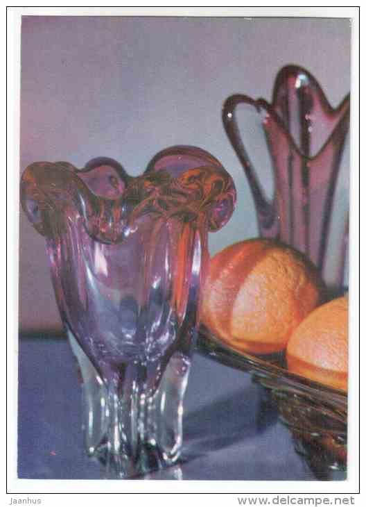 Decorative Vases based on Czechoslovak glass ware - Glass items - 1973 - Russia USSR - unused - JH Postcards