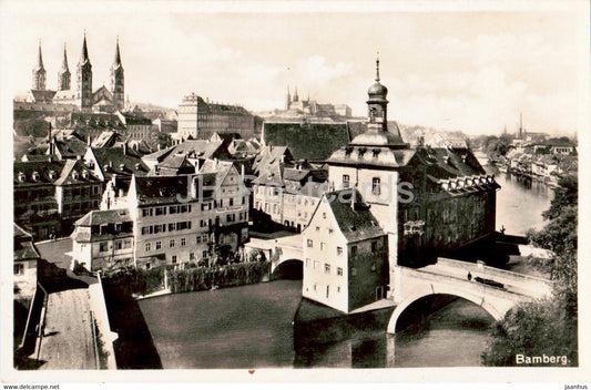 Bamberg - town view - 680 - old postcard - Germany - unused - JH Postcards