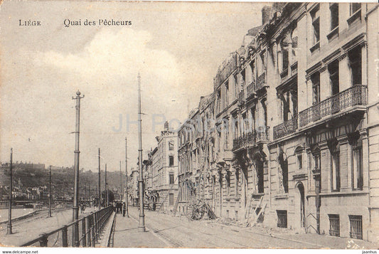 Liege - Quai des Pecheurs - old postcard - Belgium - used - JH Postcards
