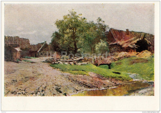 painting by I. Levitan - Savvin Settlement near Zvenigorod , 1884 - Russian Art - 1963 - Russia USSR - unused - JH Postcards