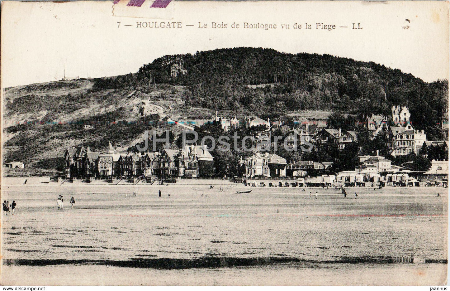 Houlgate - Le Bois de Boulogne vu de la Plage - 7 - beach - old postcard - 1928 - France - used - JH Postcards