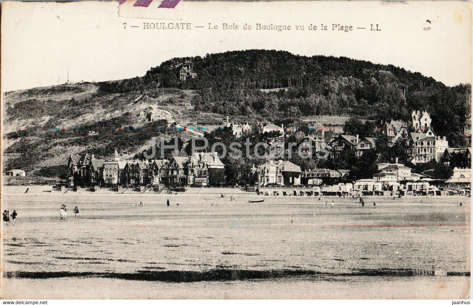 Houlgate - Le Bois de Boulogne vu de la Plage - 7 - beach - old postcard - 1928 - France - used - JH Postcards
