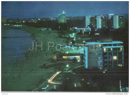 general view at night - Sunny Beach - Slanchev Bryag - 3985 - Bulgaria - unused - JH Postcards