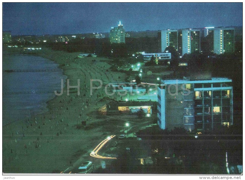 general view at night - Sunny Beach - Slanchev Bryag - 3985 - Bulgaria - unused - JH Postcards