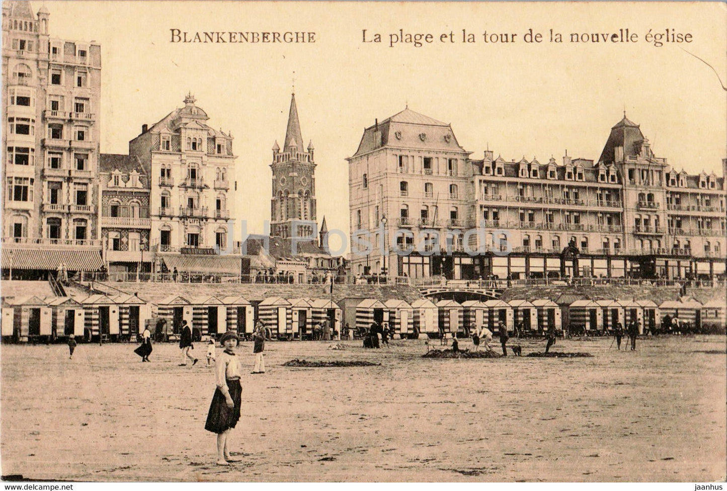 Blankenberghe - Blankenberghe - La Plage et la tour de la nouvelle eglise - beach - old postcard - Belgium - unused - JH Postcards