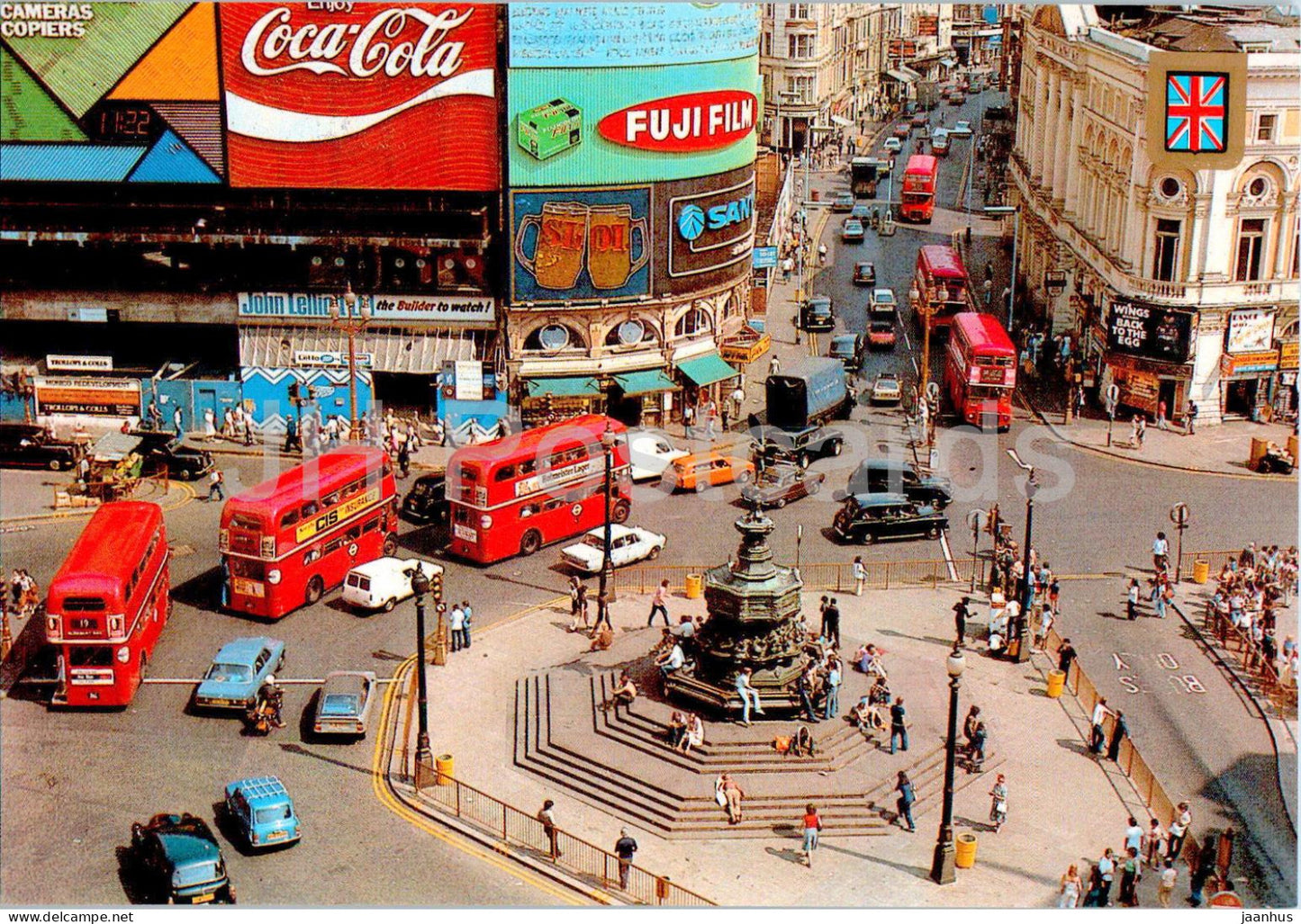 London Piccadilly Circus - bus - car - 129 - England - United Kingdom - unused - JH Postcards