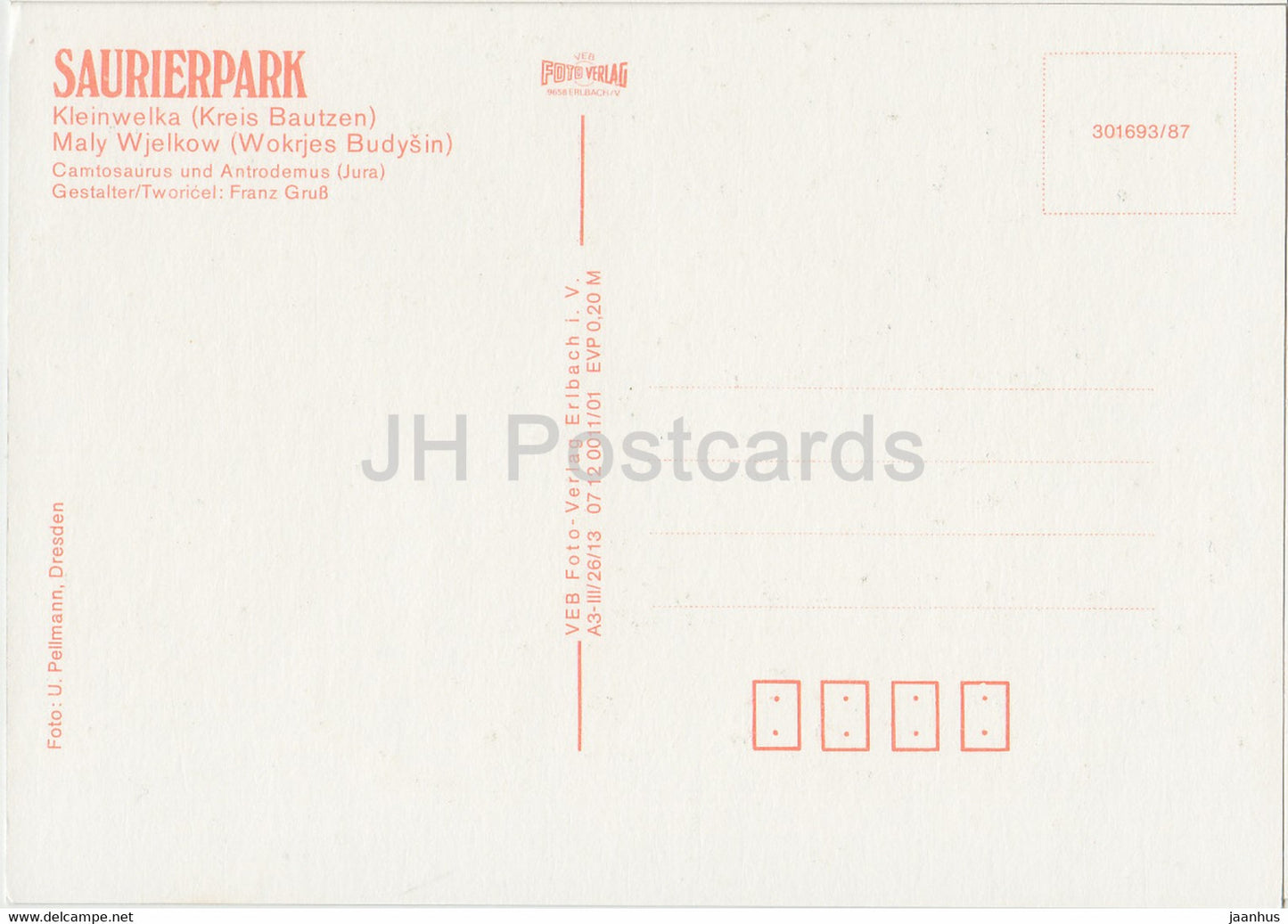 Camtosaurus und Antrodemus - dinosaur - Saurierpark Kleinwelka - DDR Germany - unused