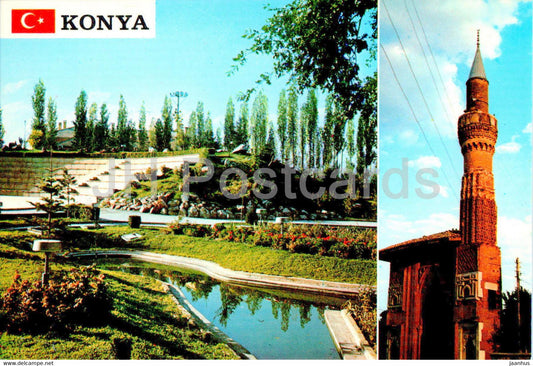 Konya - Fuar'dan bir gorunus - Sahip Ata camii ve minaresi - Turkey - unused - JH Postcards