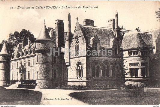 Environs de Cherbourg - Le Chateau de Martinvast - castle - old postcard - France - unused - JH Postcards