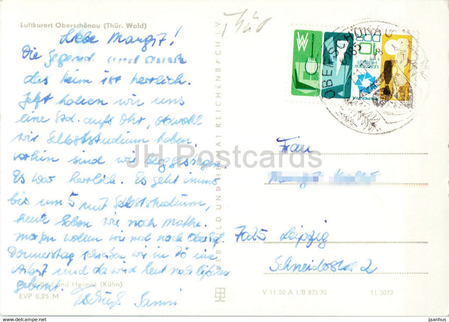 Luftkurort Oberschonau - Thur Wald - old postcard - Germany DDR - used