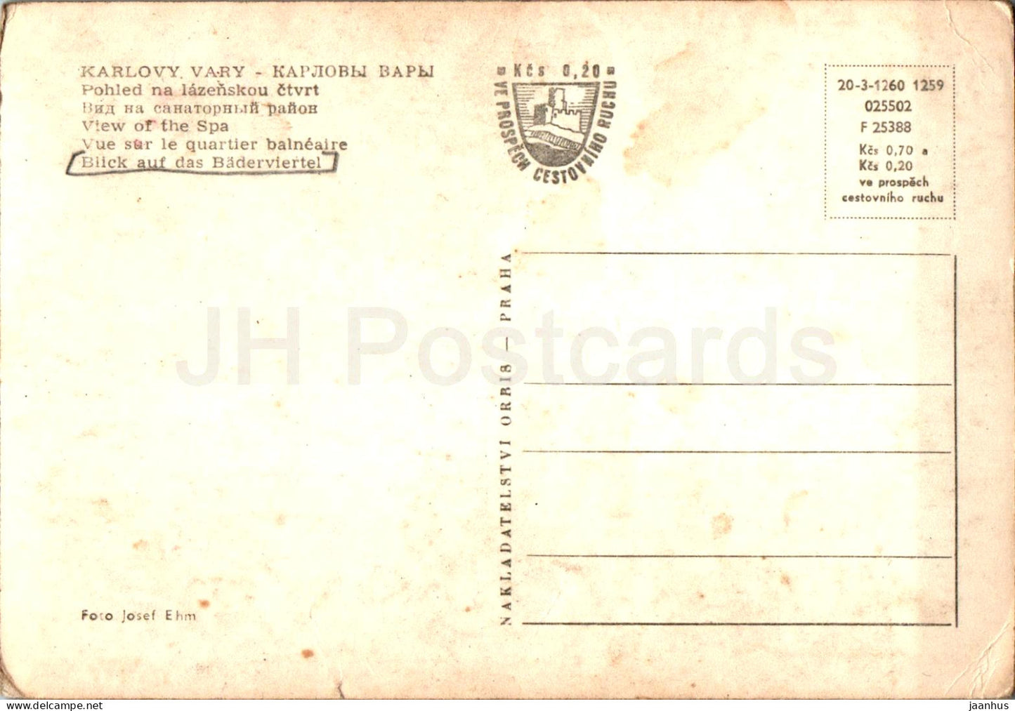 Karlovy Vary - Pohled na lazenskou ctvrt - View of the Spa - old postcard - Czech Republic - Czechoslovakia - unused