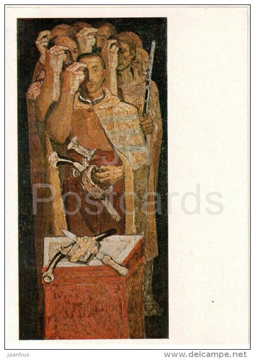 painting by Svetlin Rusev - Oath , 1966 - bulgarian art - unused - JH Postcards