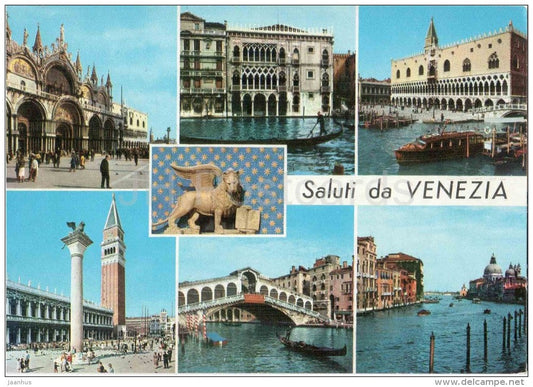 Saluti da Venezia - Ponte di Rialto - gondola - Venezia - Veneto - 60-032 - Italia - Italy - unused - JH Postcards
