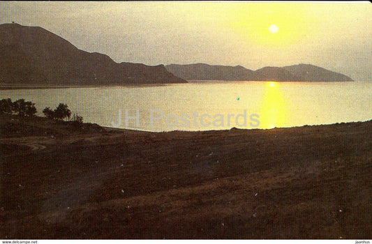 Planerskoye - Koktebel - dawn over Koktebel Bay - Crimea - 1989 - Ukraine USSR - unused - JH Postcards