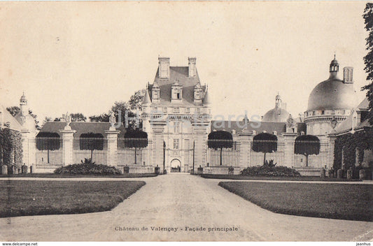 Chateau de Valencay - Facade Principale - castle - old postcard - 1905 - France - used - JH Postcards
