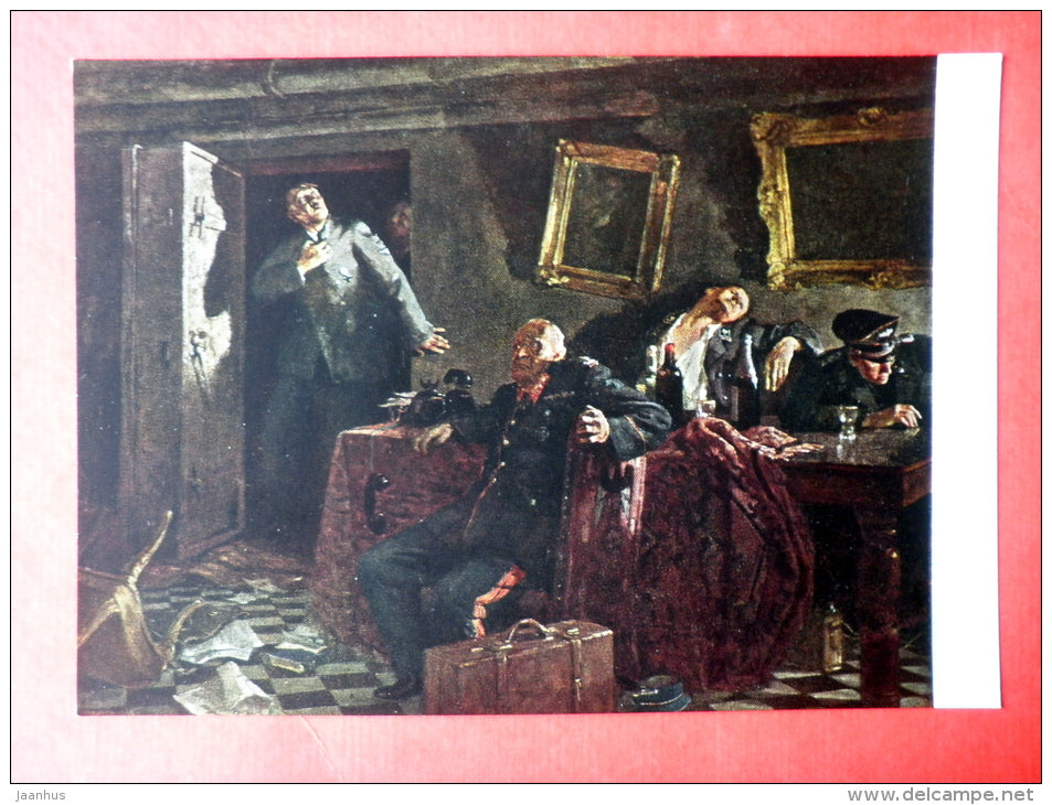 illustration by Kukryniksy - The End . Last Days of Hitler , 1947-1948 - Reich Chancellery - Russia USSR - unused - JH Postcards