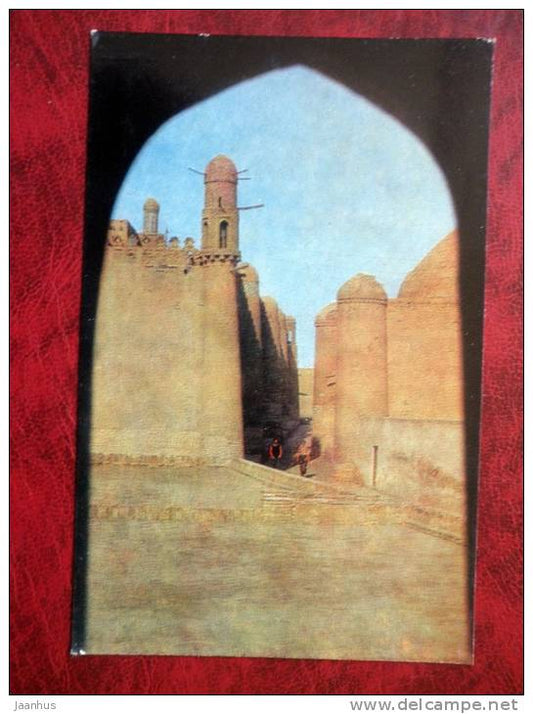 Khiva - Hiva - street near Tash-khauli palace - 1981 - Uzbekistan - USSR - unused - JH Postcards