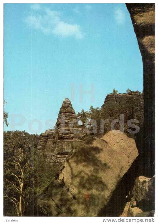 Elbe Sandstone Mountains - Labske Piskovce - The Homole rock formation - Czechoslovakia - Czech - unused - JH Postcards
