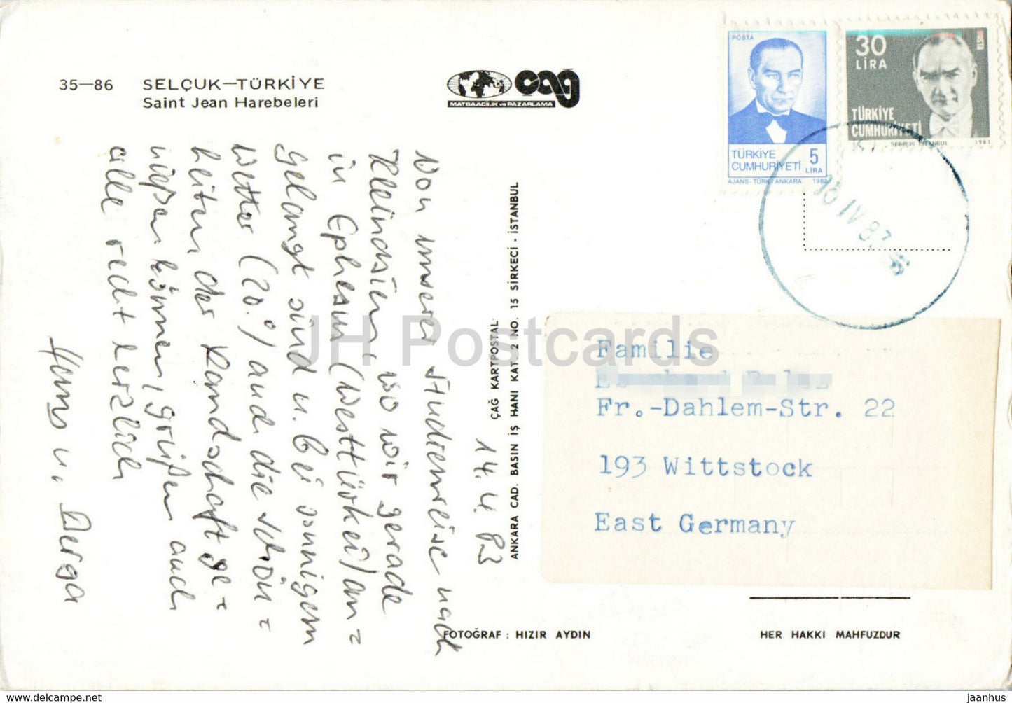 Selcuk – Ruinen von Saint Jean – antike Welt – 1983 – Türkei – gebraucht