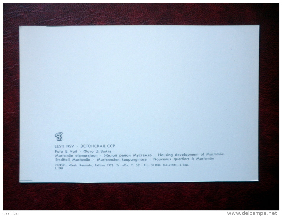 Housing Development of Mustamäe - Tallinn - 1973 - Estonia USSR - unused - JH Postcards