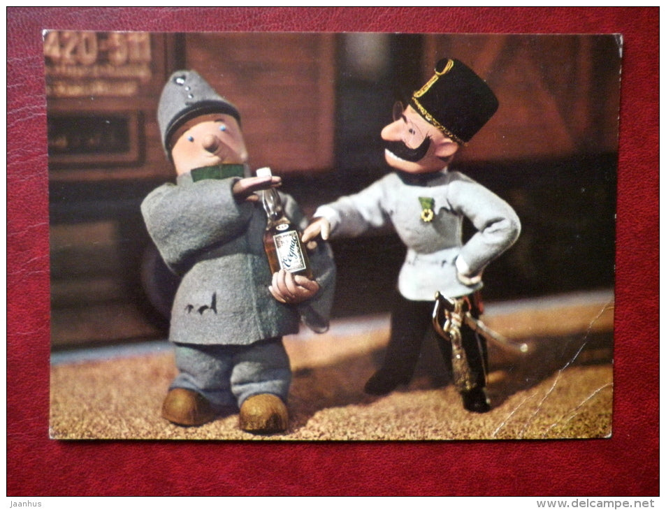 The Good Soldier Švejk - novel by Jaroslav Hasek - cognac - Tisk Severografia Decin - Film - Animation - Czech - - JH Postcards