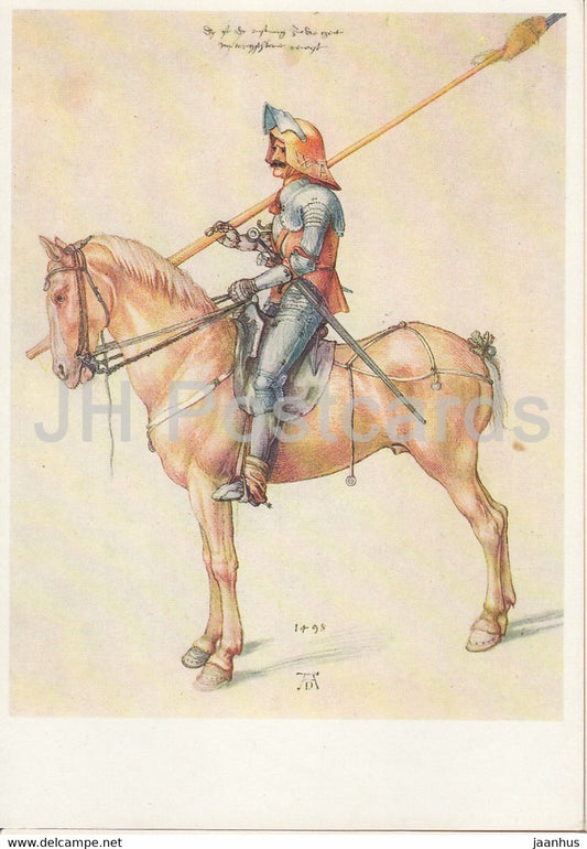 painting by Albrecht Durer - Reiter - Rider - horse - German art - Germany - unused - JH Postcards
