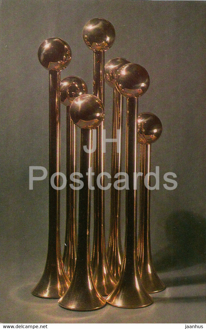 Decorative Composition Tennis by T. Vellerind - Metalwork and Stamped Leather from Estonia - 1978 - Russia USSR - unused - JH Postcards