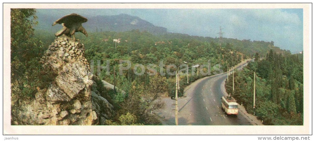 Highway Simferopol - trolleybus - Yalta - Crimea - Krym - 1983 - Ukraine USSR - unused - JH Postcards