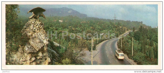 Highway Simferopol - trolleybus - Yalta - Crimea - Krym - 1983 - Ukraine USSR - unused - JH Postcards