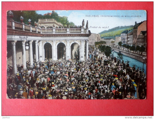 Frühpromenade am Mühlbrunnen - Karlsbad - Karlovy Vary - z 729 - old postcard - Czech - unused - JH Postcards