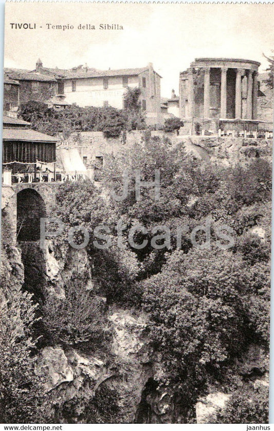 Tivoli - Tempio della Sibilla - Temple of the Sybil - ancient world - 192 - old postcard - Italy - unused - JH Postcards