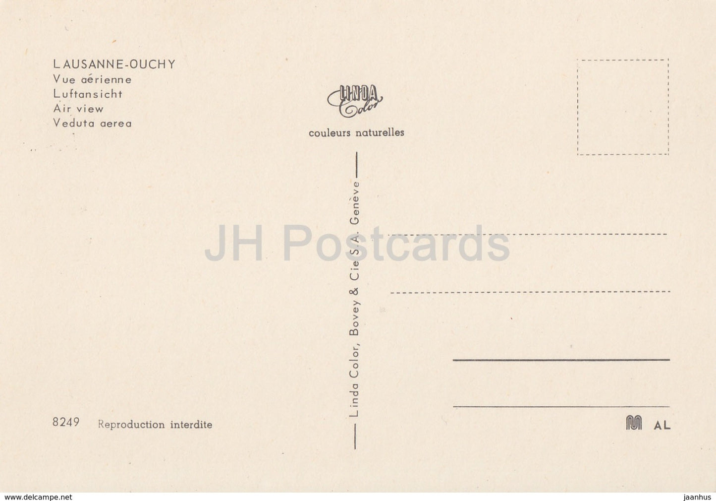 Lausanne Ouchy - Vue Aerienne - aerial view - 8249 - Switzerland - unused