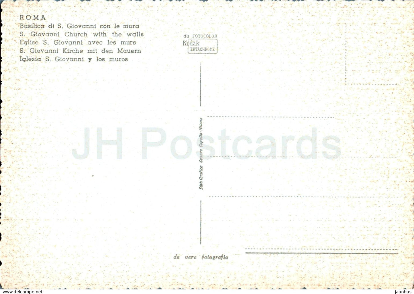Roma - Rome - Basilica di S Giovanni con le mura - S Giovanni Church with the walls - Italy - unused
