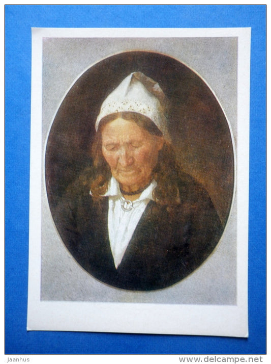 painting by J. Köler - Portret of the Artists Mother , 1857-1864 - estonian art - unused - JH Postcards