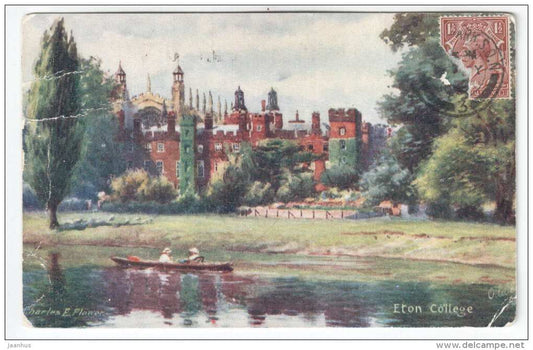 Eton College by Charles E. Flower - England - UK - old postcard - sent to Estonia 1921 - used - JH Postcards