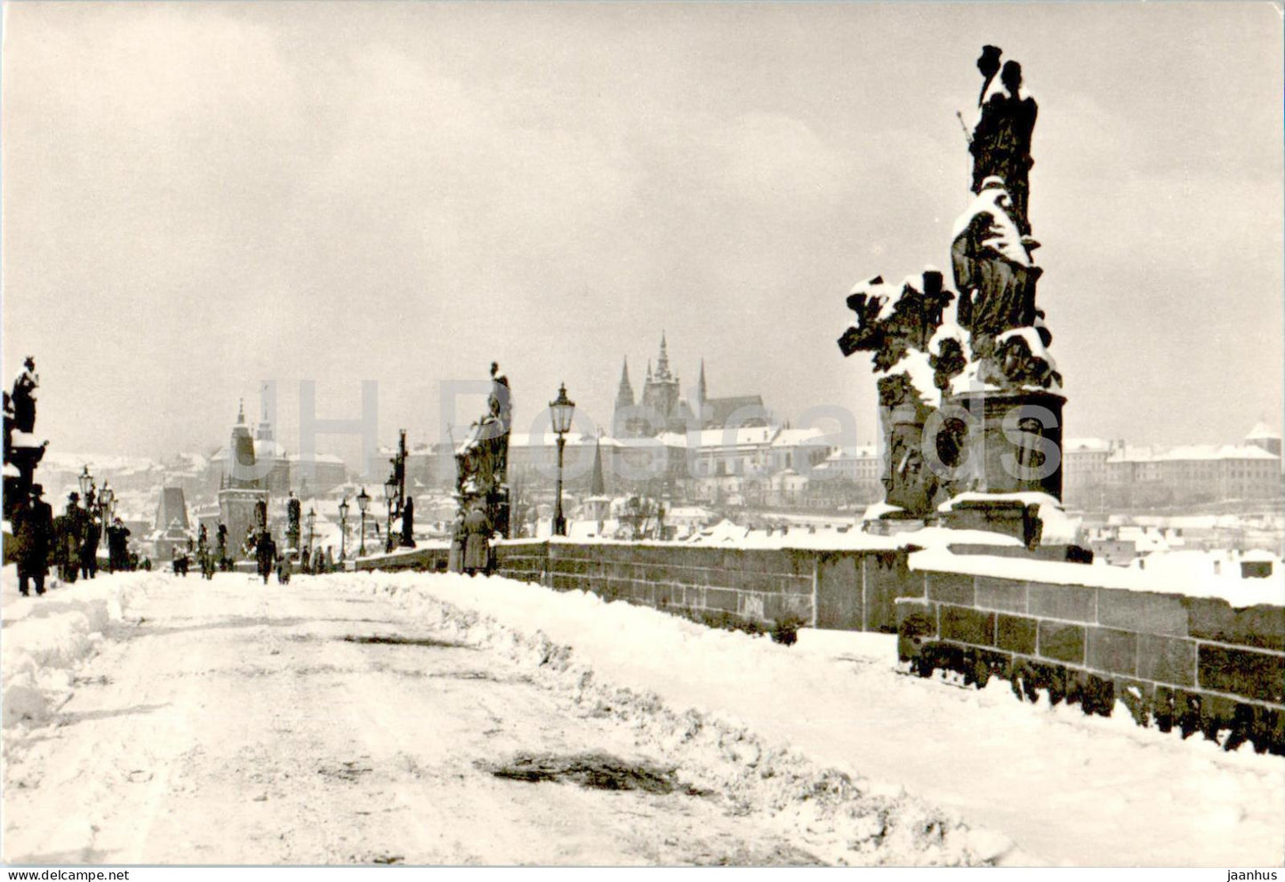 Praha - Prague - Vanocni Pozdrav z Prahy - Christmas Greetings from Prague bridge Czech Republic - Czechoslovakia - used - JH Postcards