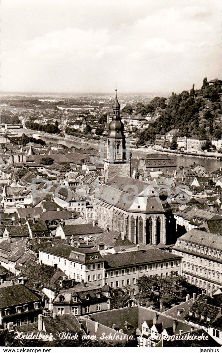 Heidelberg - Blick vom Schloss a d Heiliggeistkirche - old postcard - Germany - unused - JH Postcards