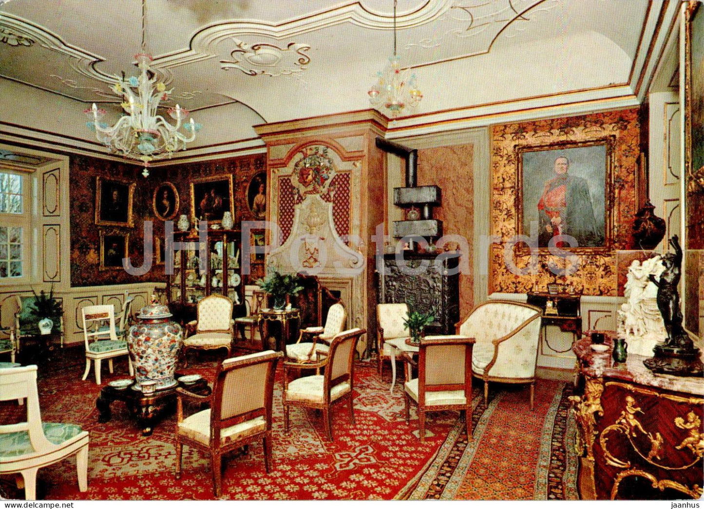 Voergaard Slot - Guldsalen - Golden Hall - castle - 8302 - Denmark - unused - JH Postcards