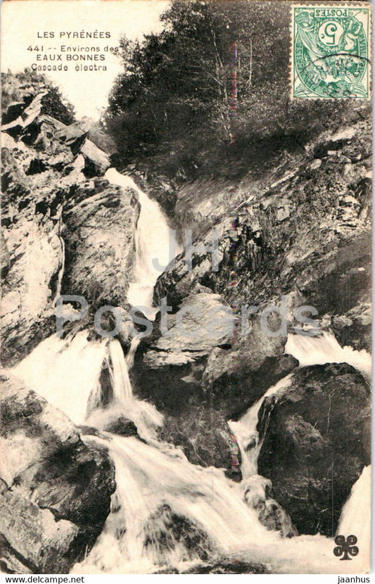 Environs des Eaux Bonnes - Cascade Electra - 441 - old postcard - France - used - JH Postcards