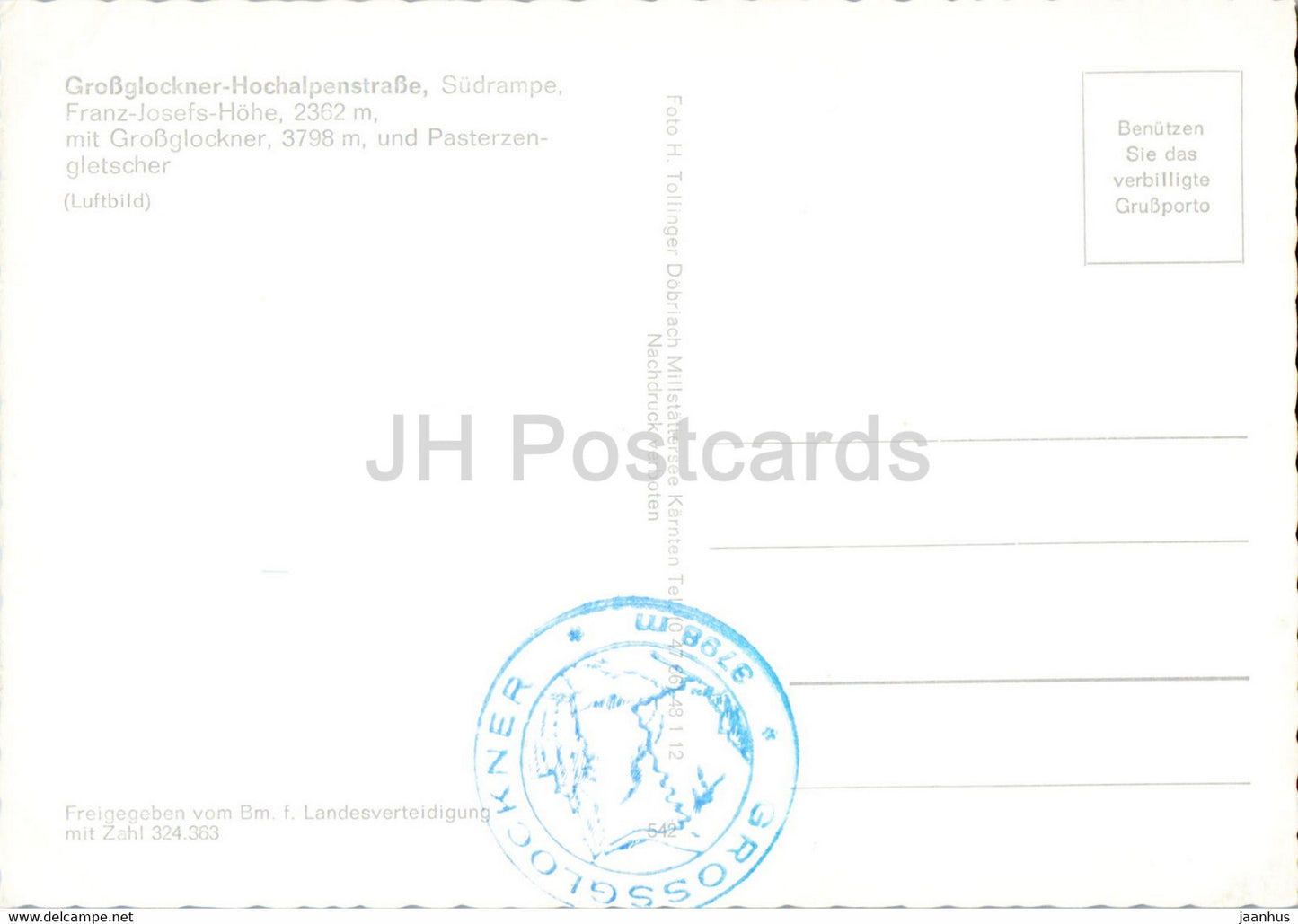 Grossglockner Hochalpenstrasse - Sudrampe - Franz Josefs Hohe - Grossglockner - Pasterzen gletscher - Austria - unused